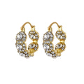 Luxury Gold Alloy Crystal Rhinestone Hoop Ear Cuffs For Women, Sparkling Korean Fashion Earrings view 5