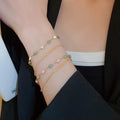 Real Gold Plated Geometric Double Layer Alloy Bangle French Vintage Light Luxury Round Bracelet view 1