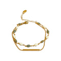 Real Gold Plated Geometric Double Layer Alloy Bangle French Vintage Light Luxury Round Bracelet view 5