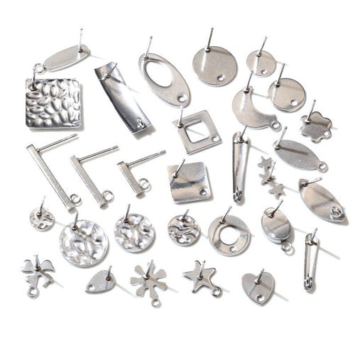 Stainless Steel Stud Earring Bases With Loop In Multiple Sizes For Earring Making Without Backs Stud Earrings