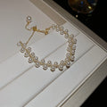 French Style Double Row Faux Pearl Woven Chain Bangle For Women Light Luxury OL Jewelry view 3