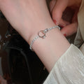 Copper Zircon Vintage Interlocking Circle Knot Bangle For Women Light Luxury Geometric Jewelry view 4