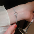 Copper Zircon Vintage Interlocking Circle Knot Bangle For Women Light Luxury Geometric Jewelry view 2