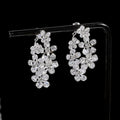 Convertible Copper Zircon Flower Stud Earrings For Women Light Luxury Versatile Jewelry view 2
