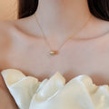 18K Gold Plated Copper Floral Peace Lock Necklace New Chinese Vintage Luxury Collarbone Chain view 3