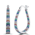 Bohemian Multicolor Zircon Inlaid Ear Cuff Earrings, Fresh Eye-Catching Niche Design Jewelry view 1