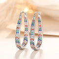Bohemian Multicolor Zircon Inlaid Ear Cuff Earrings, Fresh Eye-Catching Niche Design Jewelry view 2
