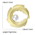 Matte Gold Silver Alloy Curved Leaf Brooch For Elegant Apparel view 6