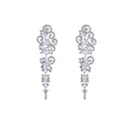 Luxury Hollow Scroll Rhinestone Crystal Long Tassel Drop Dangle Evening Statement Earrings view 5