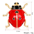 Red Gold Tone Ladybug Metal Brooch Pin for Jackets and Lapels view 3