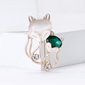 Vintage Alloy Rhinestone Fox Brooch Pin For Women's Apparel view 2