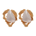 Light Luxury Irregular Wrinkled Triangle Faux Pearl Stud Earrings For Women view 5