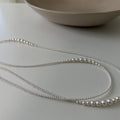 French Light Luxury Long Faux Pearl Sweater Necklace Geometric Round Minimalist Fashion Jewelry view 2
