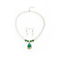 Elegant Faux Pearl Teardrop Dangle Earrings With Alloy Hooks And Matching Collarbone Necklace Set Earrings view 5