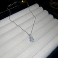 Copper Zircon Gourd Pendant Necklace New Chinese Minimalist Geometric Clavicle Chain view 4