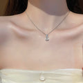 Copper Zircon Gourd Pendant Necklace New Chinese Minimalist Geometric Clavicle Chain view 3