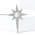 Alloy Rhinestone Cross Star Brooch Pin For Womens Fashion view 3
