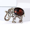 Alloy Rhinestone Hollow Elephant Brooch Pin For Unisex Apparel view 3