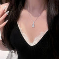 Copper Zircon Geometric Gourd Pendant Necklace New Chinese Light Luxury Clavicle Chain view 3