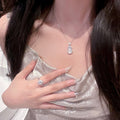 Copper Zircon Geometric Gourd Pendant Necklace New Chinese Light Luxury Clavicle Chain view 4