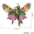 Purple Gold Tone Butterfly Enamel Metal Brooch Pin 4.2 x 4.8 cm view 3
