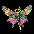 Purple Gold Tone Butterfly Enamel Metal Brooch Pin 4.2 x 4.8 cm view 2