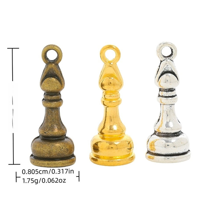 Zinc Alloy Chess Piece Charm Pendant for DIY Necklace Bracelet Jewelry Making