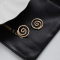 Elegant Gold Alloy Hollow Spiral Swirl Circle Studs Minimalist Metal Hoop Style Fashion Earrings view 3