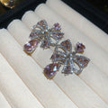 Chic Alloy Rhinestone Bow Teardrop Tassel Drop Earrings With Silver Pins view 2