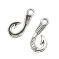 Zinc Alloy Fish Hook Letter Charm Pendant for DIY Necklace Bracelet Jewelry Making view 2