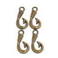 Zinc Alloy Fish Hook Letter Charm Pendant for DIY Necklace Bracelet Jewelry Making view 3