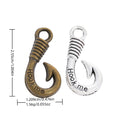 Zinc Alloy Fish Hook Letter Charm Pendant for DIY Necklace Bracelet Jewelry Making view 1