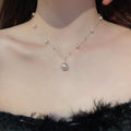 French Vintage Irregular Round Faux Pearl Pendant Necklace Light Luxury Geometric Choker For Women view 3