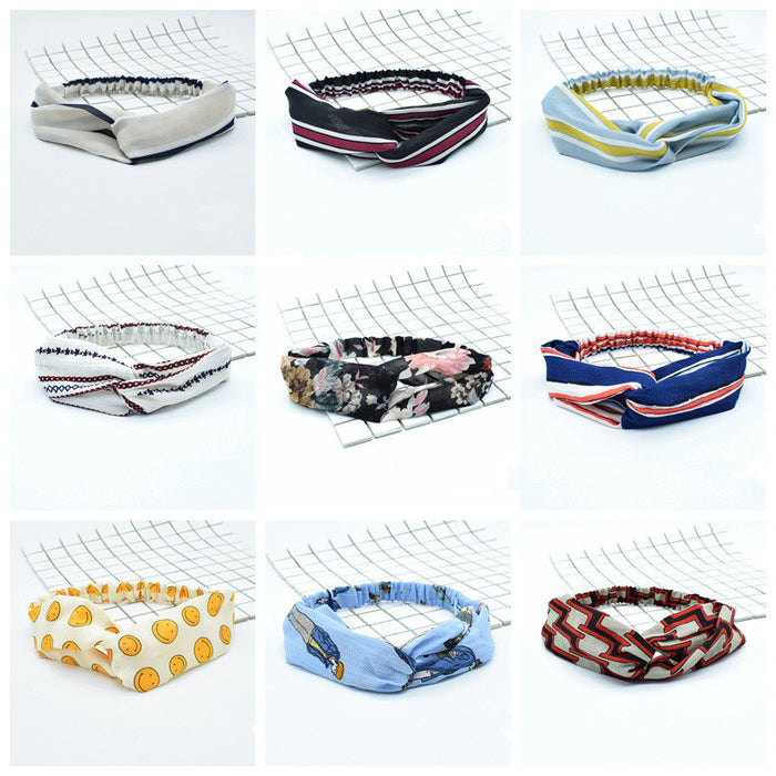 Printed Stretch Twist Front Fabric Headbands in Eight Patterns