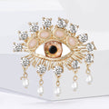 Alloy Rhinestone Evil Eye Pendant Brooch Pin For Luxury Apparel Decor view 3