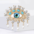 Alloy Rhinestone Evil Eye Pendant Brooch Pin For Luxury Apparel Decor view 4
