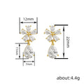 Korean Elegant Flower Waterdrop Dangle Earrings For Women, Light Luxury Designer Ear Jewelry view 4