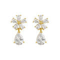 Korean Elegant Flower Waterdrop Dangle Earrings For Women, Light Luxury Designer Ear Jewelry view 5