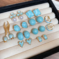 Chic Alloy Enamel Tulip Flower Tassel Drop Earrings With Silver Needle Studs view 1