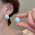 Chic Alloy Enamel Tulip Flower Tassel Drop Earrings With Silver Needle Studs view 4