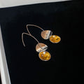 Chic Alloy Rhinestone Sequin Tassel Drop Earrings Geometric Round Fashion Jewelry For Women view 2