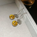 Chic Alloy Rhinestone Sequin Tassel Drop Earrings Geometric Round Fashion Jewelry For Women view 4