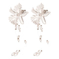 Elegant Transparent Acrylic Flower Tassel Necklace And Earrings Jewelry Set For Women view 5