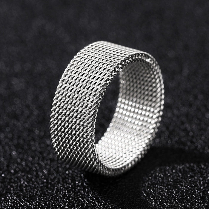 Minimalist Woven Texture Ring, Unisex Versatile Jewelry For Daily Wear And Casual Matching