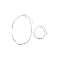 Light Luxury Crystal Amethyst Beaded Necklace Bracelet Jewelry Set With Round Zircon Accents view 5