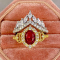 Luxury Palace Style Couple Rings With Princess Crown Design, Elegant Banquet Jewelry view 3
