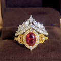Luxury Palace Style Couple Rings With Princess Crown Design, Elegant Banquet Jewelry view 5