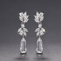 Women's European Style Drop Earrings Waterdrop Floral Pendant Light Luxury Fashion Jewelry view 5