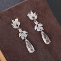 Women's European Style Drop Earrings Waterdrop Floral Pendant Light Luxury Fashion Jewelry view 2