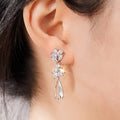 Women's European Style Drop Earrings Waterdrop Floral Pendant Light Luxury Fashion Jewelry view 3